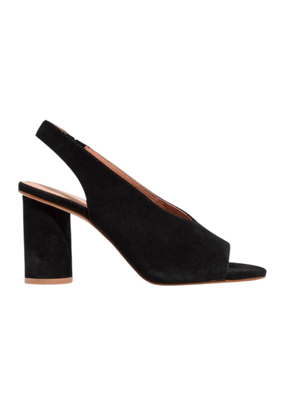 Madewell The Alana Suede Slingback Sandal Shoe Black Size 8